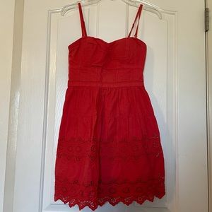 American Eagle Red Lace Strapless Dress 0 Zero